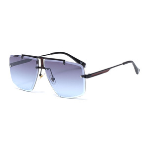 Lunettes de soleil unisexes GZ1218 sans monture en métal, verres PC UV400, style carré noir, pour la protection solaire, les voyages, le cyclisme, la conduite, la mode - Product Image 3