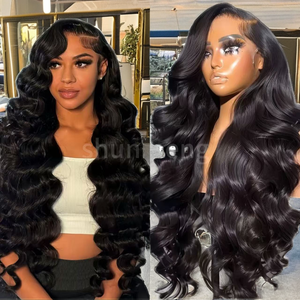 วิกผมแท้ยาวของ<span class=keywords><strong>ผู้หญิง</strong></span>สีดำยาว5x5วิกผมด้านหน้าแบบลอนลึกสไตล์บราซิล - Product Image 3