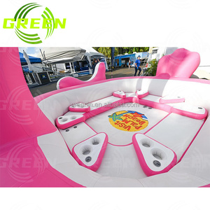 Plate-forme gonflable de dock de fête pour flotteur de piscine <span class=keywords><strong>flamant</strong></span> rose géant commercial <span class=keywords><strong>vert</strong></span> - Product Image 6