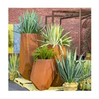 Custom Indoor Outdoor Metalen Potten Grote Metalen Vierkante Rechthoekige Planter Moderne Plant Pot