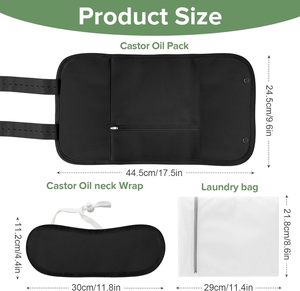 2 Piezas de Compresas de Aceite de Ricino Orgánico con Diseño Antiderrames, Envoltura de Algodón Orgánico para Estómago, Cuello y Abdomen - Product Image 2