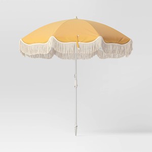 <span class=keywords><strong>Parasol</strong></span> de <span class=keywords><strong>plage</strong></span> orange de style bohème personnalisé <span class=keywords><strong>parasol</strong></span> de patio <span class=keywords><strong>pliable</strong></span> en coton avec glands vintage sac de transport pour l'extérieur - Product Image 1
