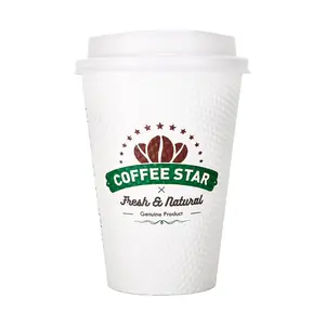 Custom Disposable Paper Cup For Hot Drink, Eco Friendly Double Wall Coffee Cup With Lid, Takeaway Take Away Coffee Cups Holder