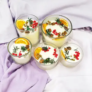 Freshly made Korean home bedroom dried flower plants creative holiday gifts soybean candles