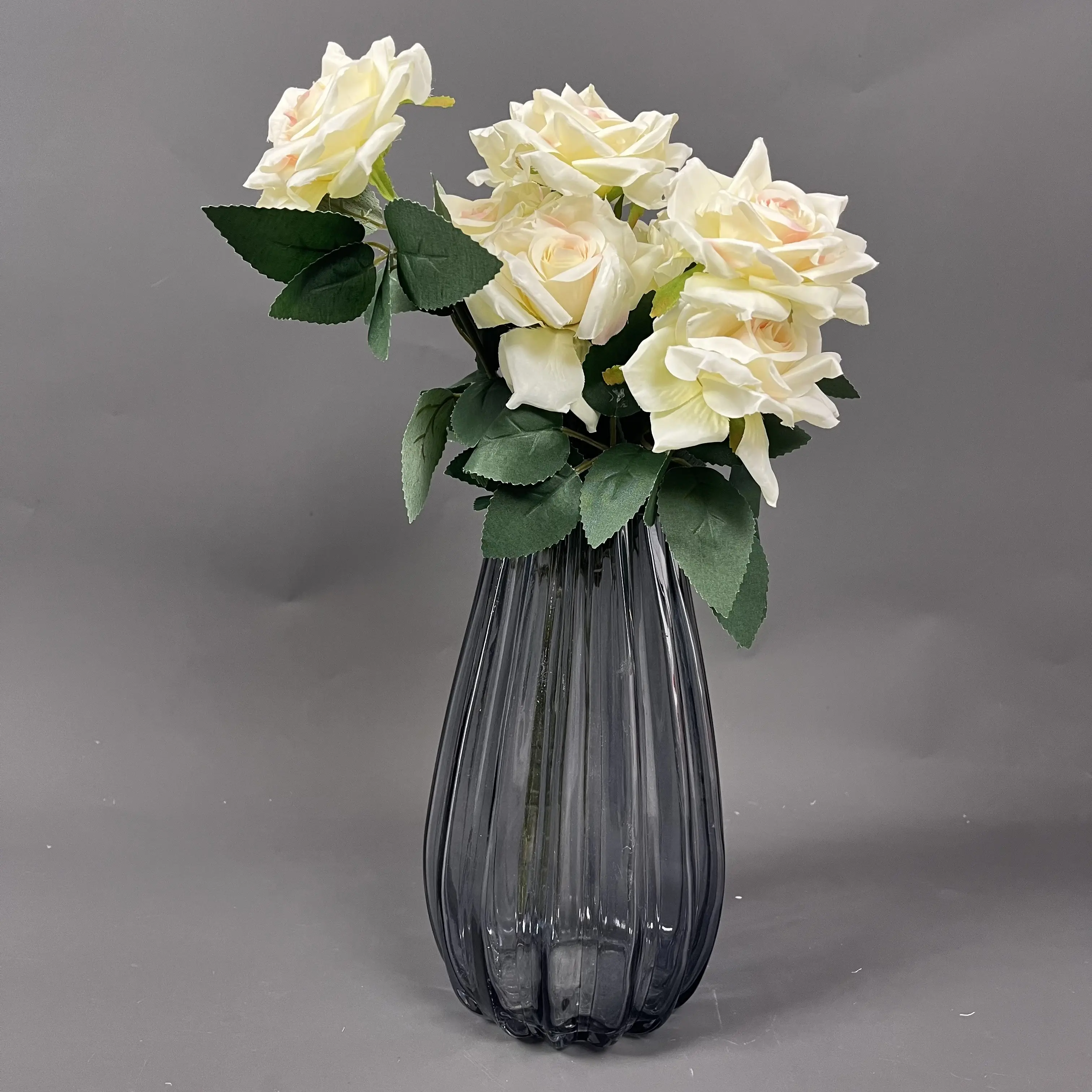 10-head Flores Artificial White Flowers Rosas Artificiales Single Velvet Rose Flower For Home Wedding Decoration