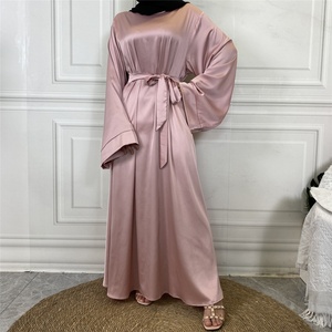 6622# 10 Colors Abaya Muslim Dresses Long Flare Sleeve EID Ramadan Gown Clothing Modest Fashion Satin Islamic Dress - Product Image 3