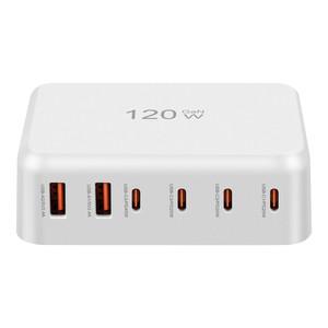 Nuevas llegadas 2025 multifuncional 6 puertos para <span class=keywords><strong>iPhone</strong></span> para portátil Tablet USB C <span class=keywords><strong>cargador</strong></span> adaptador 120W GaN <span class=keywords><strong>cargador</strong></span> para estación al aire libre - Product Image 2