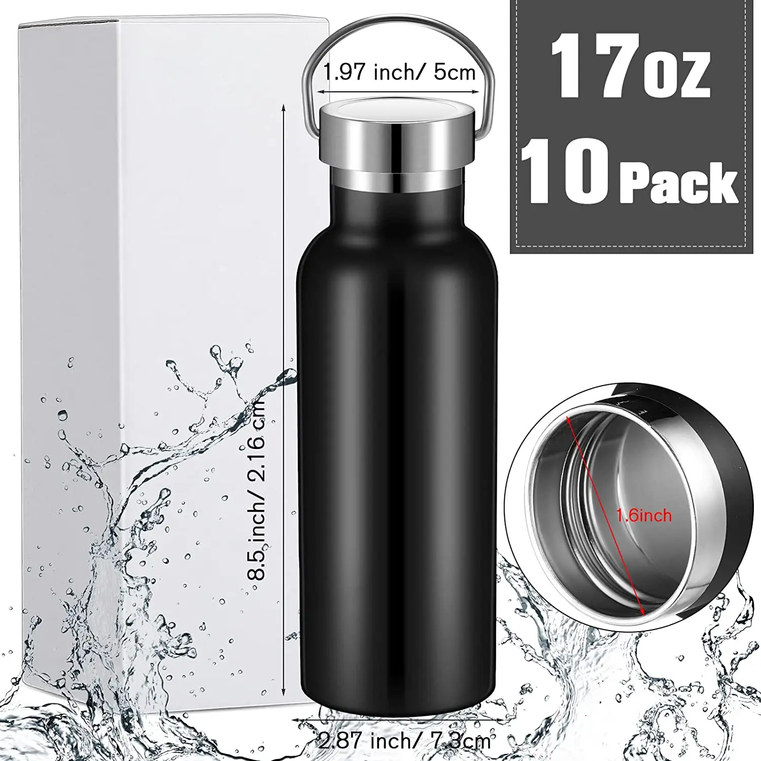 500ml 750ml Double Layer Vacuum Standard Mouth Sports Water Bottle Stainless Steel Insulation Vacuum Flask