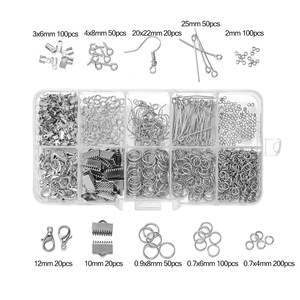 Kit de fabrication de boucles d'oreilles DIY, composants de bijoux en métal, formes variées pour accessoires de création, pinces, anneaux ouverts, fermoirs mousquetons - Product Image 5