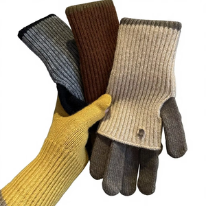 Nouveaux <span class=keywords><strong>gants</strong></span> d'hiver en mélange de laine premium pour femmes, avec nœud, à deux doigts exposés, compatibles écran tactile, résistants au froid <span class=keywords><strong>et</strong></span> chauds pour usage quotidien - Product Image 1