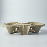 Support de tasses compostable écologique en bagasse de canne à sucre, imprimé sur mesure, pour 2 ou 4 tasses, idéal pour les boissons à emporter – Fournisseur direct usine