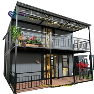 บ้านคอนเทนเนอร์แบบปีกคู่ขนาด 40 ฟุต 2 ห้องนอน โครงสร้างเหล็กแบบขยายได้ ติดตั้งนอกสถานที่ ยี่ห้อ Yi Yu สำหรับโรงเรียน/<span class=keywords><strong>โรงแรม</strong></span>/โรงพยาบาล - Product Image 1