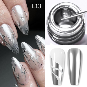 BORN PRETTY PRO OEM Esmalte <span class=keywords><strong>en</strong></span> <span class=keywords><strong>Gel</strong></span> para Uñas <span class=keywords><strong>de</strong></span> 10 ml Platino Cromado Sin HEMA <span class=keywords><strong>Pintura</strong></span> <span class=keywords><strong>de</strong></span> Uñas <span class=keywords><strong>en</strong></span> <span class=keywords><strong>Gel</strong></span> Metálico Dorado Plateado para Delineado - Product Image 2