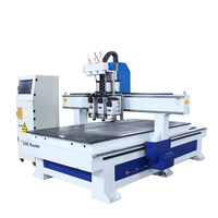 Máquina de Corte CNC 1325, Máquina de Grabado de Madera ATC con Múltiples Husillos, Router CNC de Tres Procesos