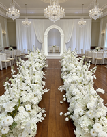 Karpet Bunga Buatan Warna Putih Hijau Pink Tema Pink BF-ALR-PK01 untuk Dekorasi Pernikahan dan Ulang Tahun