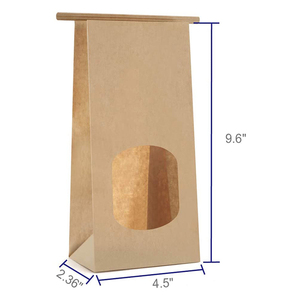 사용자 정의 인쇄 플랫 하단 주석 넥타이 탭 잠금 갈색 창 커피 가방 여러 용도 신선한 지 플락 크래프트 종이 쿠키 가방을 유지 - Product Image 2