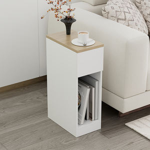 Industrial Style Wooden Sofa Bed Side <strong>Table</strong> <strong>with</strong> <strong>Drawer</strong> Narrow <strong>Telephone</strong> <strong>Table</strong> Bedside Cabinet for Home Coffee <strong>Table</strong> Living Room - Product Image 5