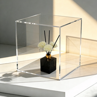 Étagère en acrylique transparente à 5 faces personnalisée pour une surface de rangement rectangulaire transparente polie