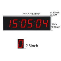 ZX Jam Dinding Digital Sekolah 2.3 Inci 6 Digit LED dengan Remote Kontrol Nirkabel IR, Tampilan Waktu 12h / 24h, Timer Olahraga Gym