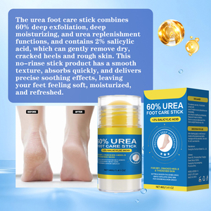 Soin des pieds, crème à l'urée à 60%, bâton pour les mains, les genoux, les coudes, les pieds, exfoliant pour les peaux mortes, baume pour les pieds à l'urée avec 2% d'acide salicylique - Product Image 4