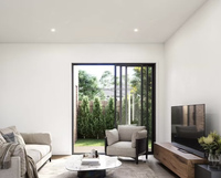 Porte coulissante en aluminium à faible émissivité As2047 Nfrc Australie nouveau produit porte coulissante et empilable en verre d'aluminium thermique cassé