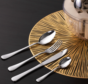 Stocked 24 Piece Luxury Gold Silver Black Knife Fork Spoons Set, <strong>Egg</strong> <strong>Shape</strong> <strong>Cutlery</strong> Set Stainless Steel for Party - Product Image 6
