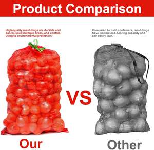 Sacs en filet pour légumes agricoles, écologiques, résistants à l'eau, avec estampage à chaud, respirants, durables, à forte capacité de charge, en Raschel / Sac - Product Image 2