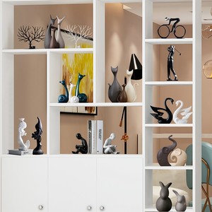 Décorations d'intérieur en porcelaine blanche de style européen de luxe nordique Behanmei, cerf à trois branches créatif pour le salon - Product Image 3