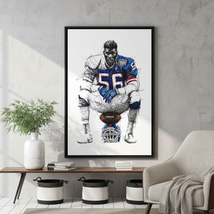 Printed Canvas: Lawrence Taylor Football Art - Motivational Sports <b>Poster</b>,BLACK <b>FRAMED</b> CANVAS - Product Image 3