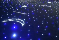 Tirai langit berbintang LED biru putih, kain cahaya bintang DIY untuk pernikahan siaran langsung ruang latar belakang fotografi
