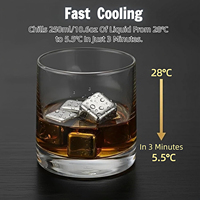Accessoires de bar personnalisés en acier inoxydable 304, pierres à whisky réutilisables, glaçons métalliques portables, refroidissement rapide des boissons, pierres à refroidir