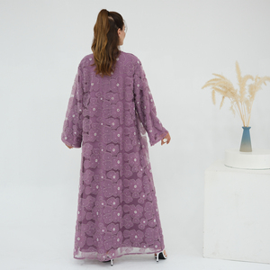 <span class=keywords><strong>Grossiste</strong></span> fauchage Abaya ouverte de luxe style Eid perlé avec robe intérieure Floral Nouvelle Collection Ensemble Abaya <span class=keywords><strong>grossiste</strong></span> Abaya Dubai - Product Image 5