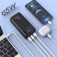 Banque d'alimentation pour ordinateur portable 20000mAh PD 65W Li-Polymère, prix avantageux, grande usine chinoise, charge rapide multi-appareils, affichage numérique USB-C