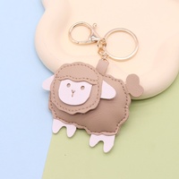 Porte-clés en cuir PU, breloques mignonnes en cuir, porte-clés mouton, pendentif mouton en PU, accessoires de décoration pour sac à dos, jouet, porte-clés de voiture