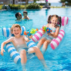 Kids Pool Lounge Chair 3 Tube <b>Inflatable</b> Water Hammock <b>Float</b> Pool <b>Floats</b> for Ages 8 to 12 Summer Vacation Party Essential - Product Image 5