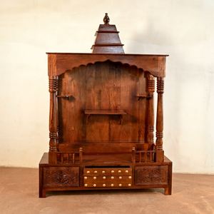 ตู้บูชาไม้แบบดั้งเดิมพร้อมลิ้นชักเก็บของ สไตล์โบราณ - Product Image 1