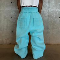 Pantalon de Jogging Ample Surdimensionné en Molleton de Coton French Terry OEM, Style Urbain Dégravé au Soleil, Délavé à l'Acide
