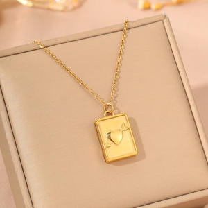 Collier en acier inoxydable avec pendentif en forme de cœur coloré, collier clavicule, <span class=keywords><strong>cadre</strong></span> photo doré, pendentif en acier inoxydable pour femmes - Product Image 5