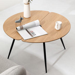 Modern Minimalist Wood Coffee <b>Table</b> 78x78x43 Cm <b>Round</b> Natural Color Living Room <b>Side</b> <b>Table</b> - Product Image 2
