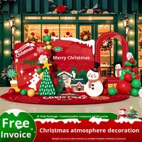 Mur de fond photo pour check-in, décoration d'ambiance pour événements en centre commercial et magasin, avec scène de Noël imprimée numériquement sur panneau KT moderne
