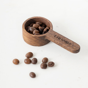Walnut Wood Coffee Scoop 8035 Minimalist Design Measuring Spoon For Coffee Beans - Product Image 2