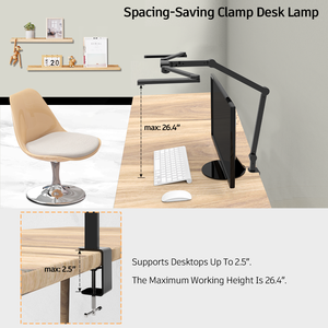 <span class=keywords><strong>Led</strong></span> bàn đèn với clip, văn phòng bàn đèn, 4 màu nhiệt độ và 5 độ sáng mức độ ánh sáng bàn nghiên cứu Đèn Kim Loại - Product Image 2
