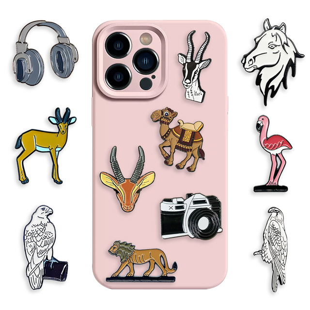 Custom Personality Logo Metal Badge Metal Sticker Mobile Phone Sticker Custom Soft Enamel Brooch Flag Badge Sticker