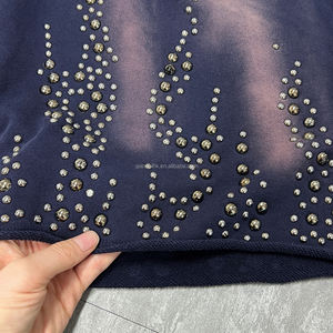 Streetwear de luxe Shorts de course en coton Pantalons de jogging Shorts délavés à l'acide Fabricants Shorts baggy personnalisés en strass de créateur - Product Image 4