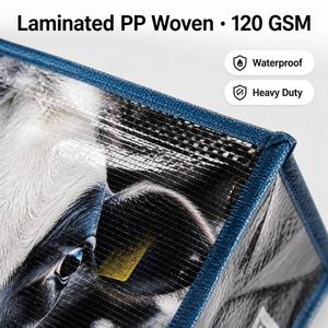 Sac de courses personnalisé en PP laminé tissé, réutilisable, imprimé animal, avec poignée en sangle pour la publicité - Product Image 3