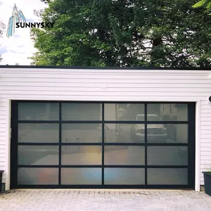 16*7 aluminum alloy frosted glass garage door