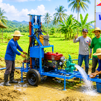 Perforadora de Pozos de Agua Portátil Fácil de Transportar para Riego Agrícola en Filipinas, 150m, 35HP, Diésel, Hidráulica, Rotativa