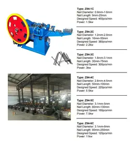 High speed automatic wire steel iron nail making machine