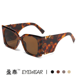 Lunettes de soleil carrées surdimensionnées Yingtai Eyewear, protection UV400, monture en PC, lunettes de soleil tendance pour femmes, noires - Product Image 3