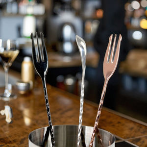 Multifungsi grosir baja tahan karat pencampur batang berkepala ganda sendok garpu dengan pegangan ergonomis panjang - Product Image 2